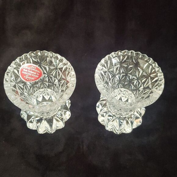 Lovely Pair of Vintage Lead Crystal Taper Candle Holders - Brand New -Never Used - Picture 2 of 3